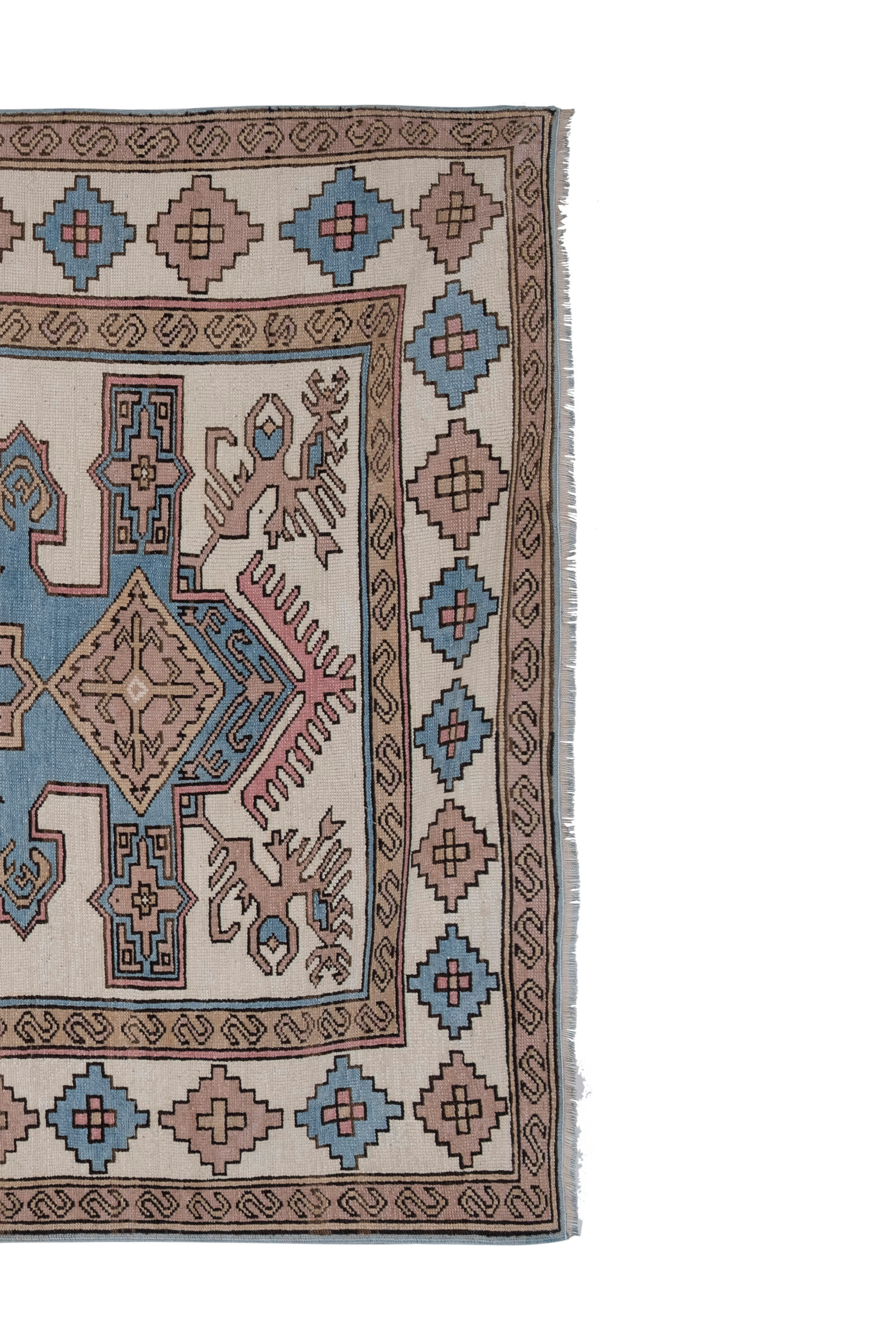 Vintage soft color turkish oushak rug 175 x 244 cm