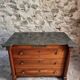Antique commode, walnut and oak, marble top, 3 drawers, France circa 1820–1850.