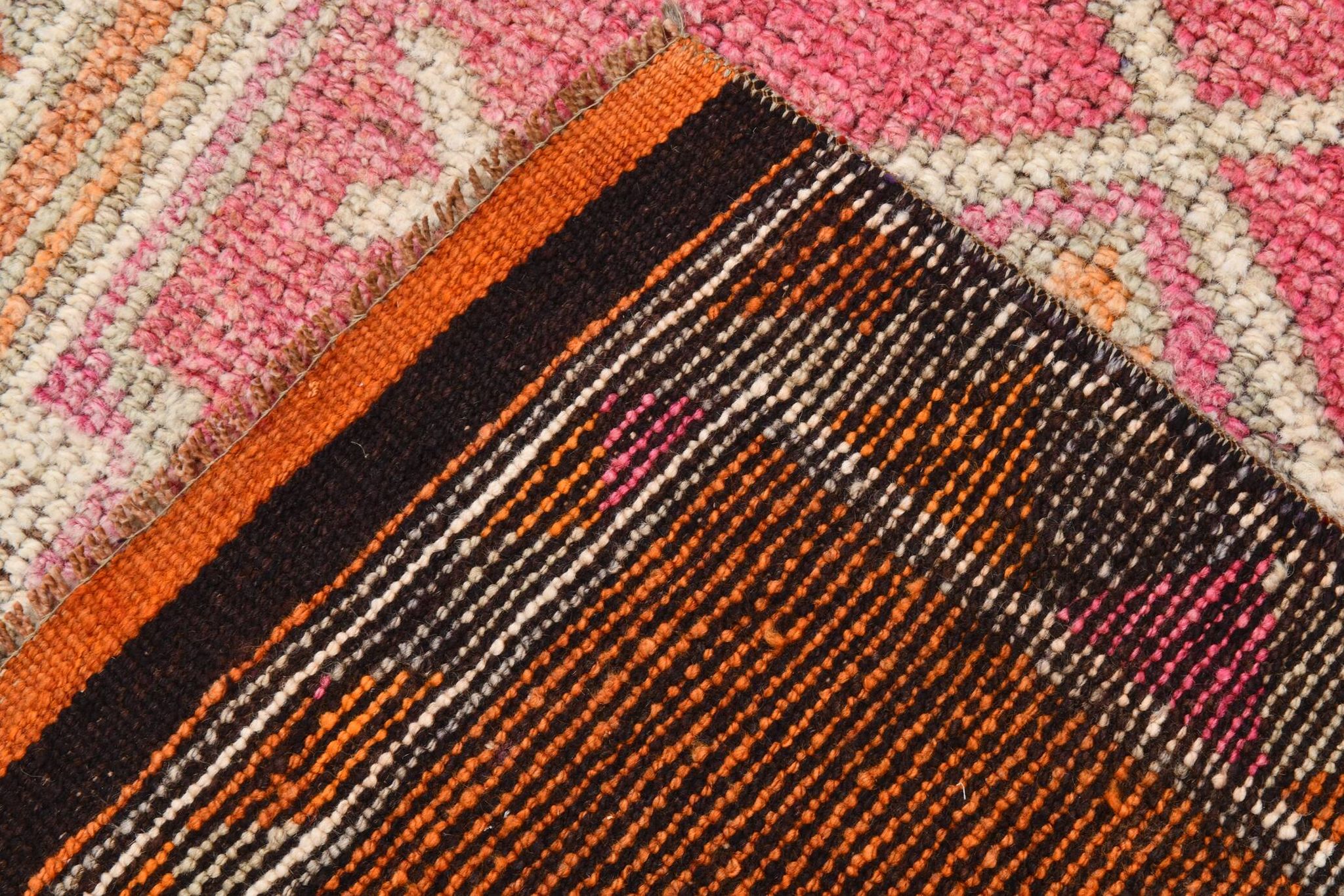 3x13 Soft Orange Wool Runner Rug, Traditional Nomadic Weave, 83x392Cm