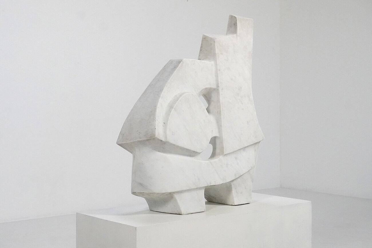 French Artist, Large Abstract Organic Sculpture, 1970s, Marble