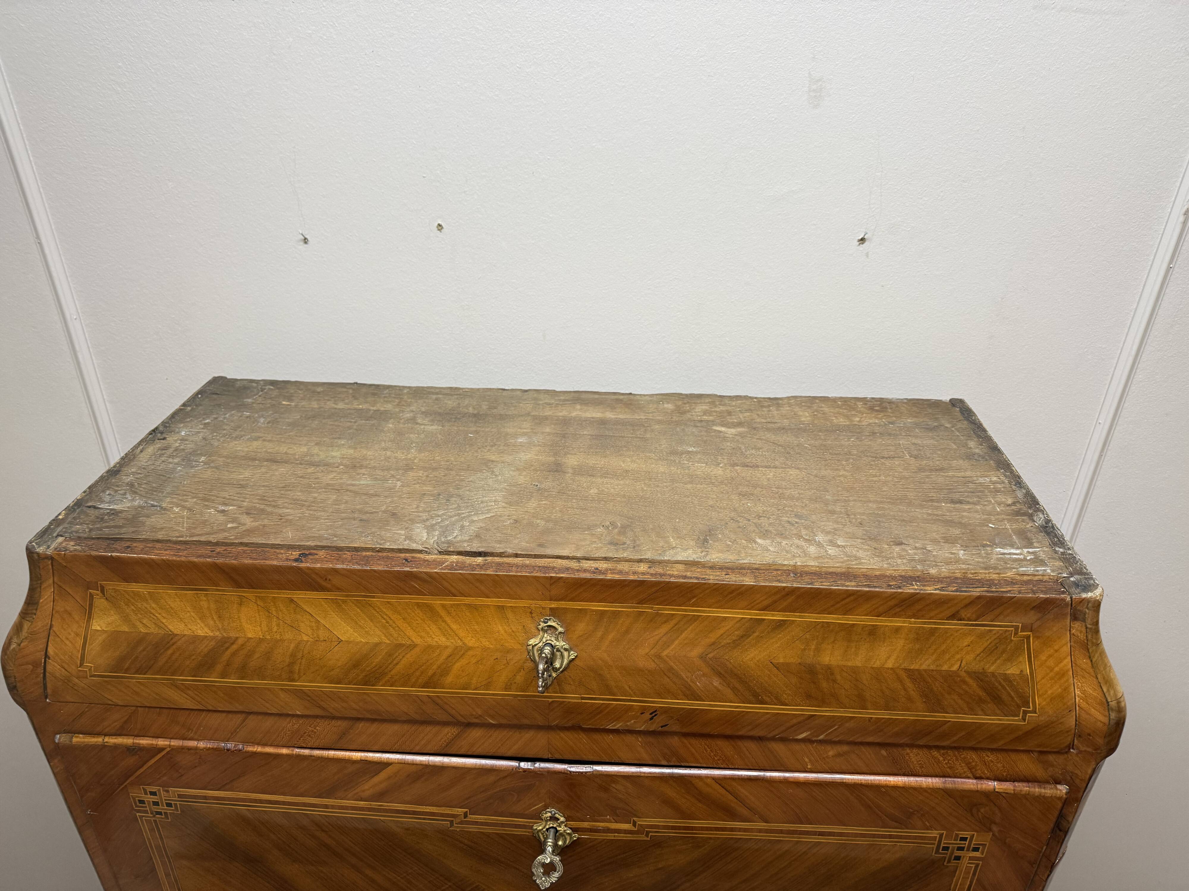 Louis XV Secretary from the 18th Century in Marquetry