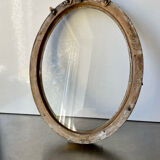 Antique Wooden gilded colored Oval  Picture Frame with glass
