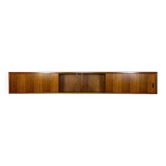 1960s vintage mid-century XL teak floating wall unit / wall-mounted sideboard / showcase by Bartels