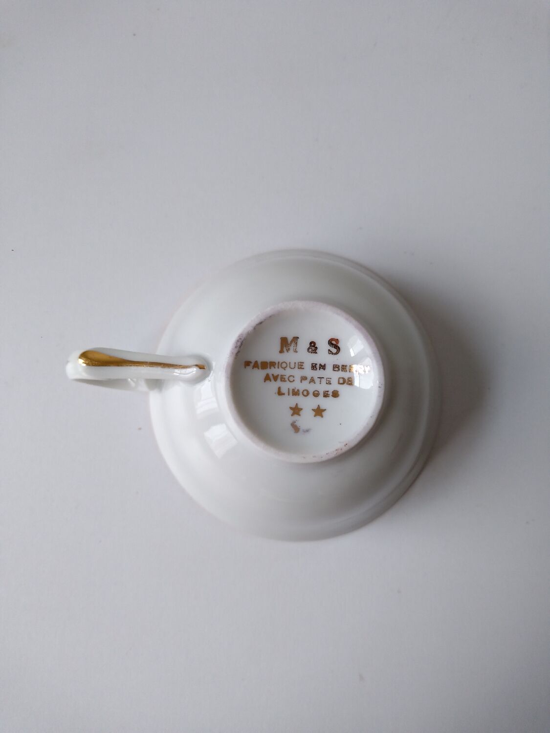 Set of 6 Berry Limoges flower porcelain tea coffee cups