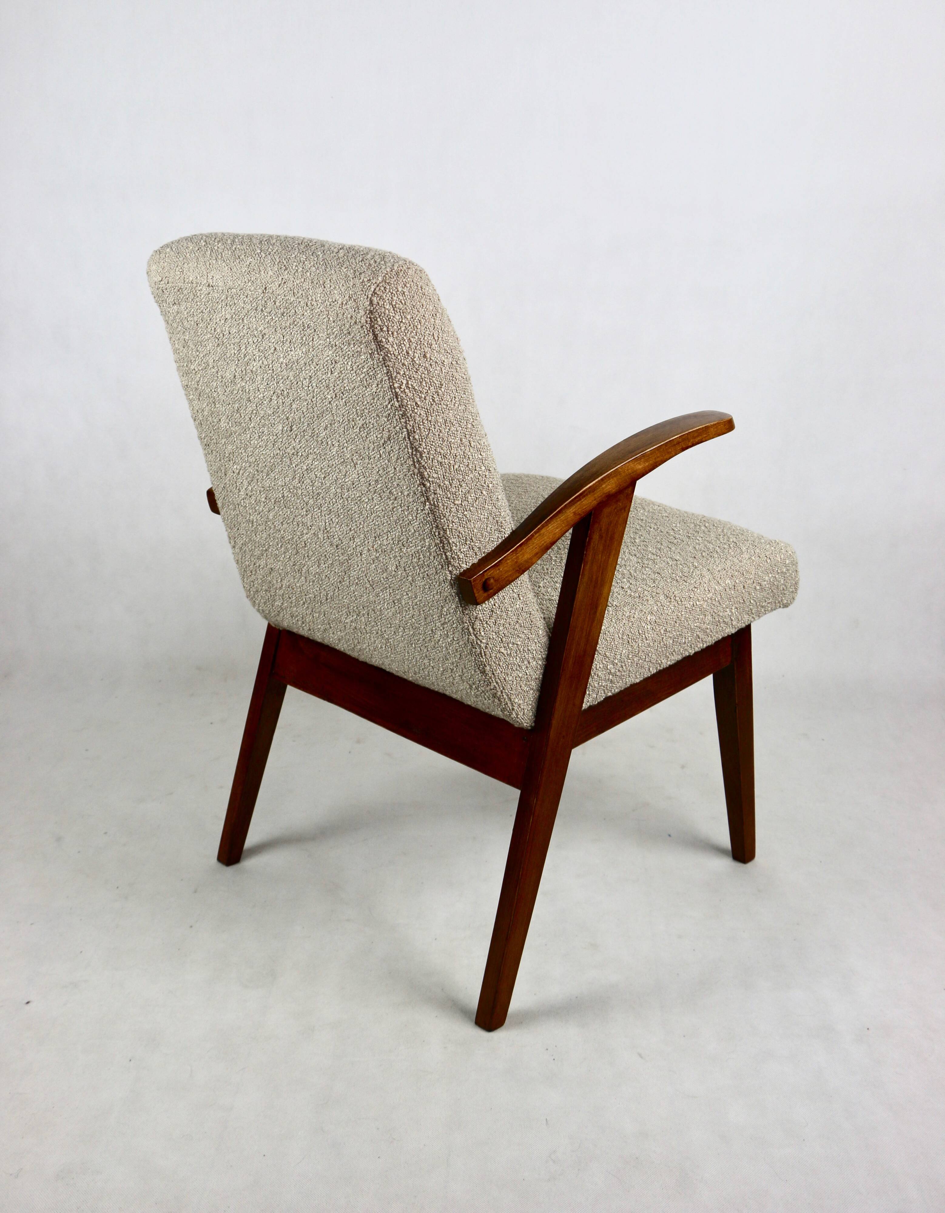 Armchair chair 300-123, design by M. Puchała beige boucle