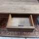 Ancienne table de ferme, 6 couverts et 2 tiroirs