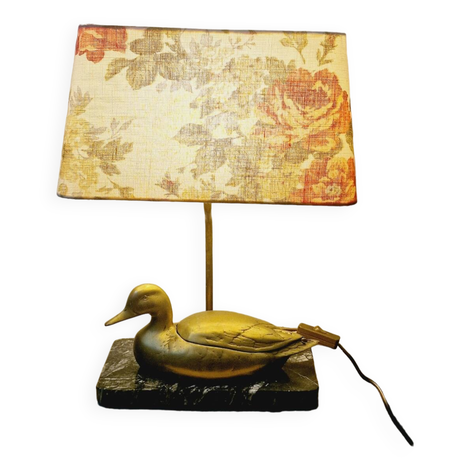 Vintage gold-plated duck lamp