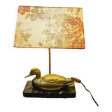 Vintage gold brass duck lamp