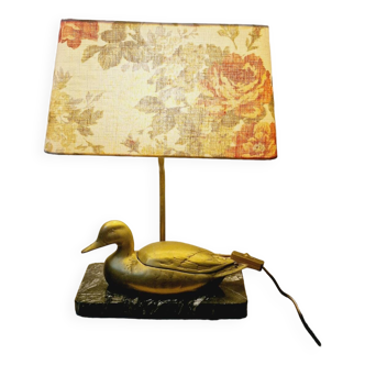 Vintage gold brass duck lamp