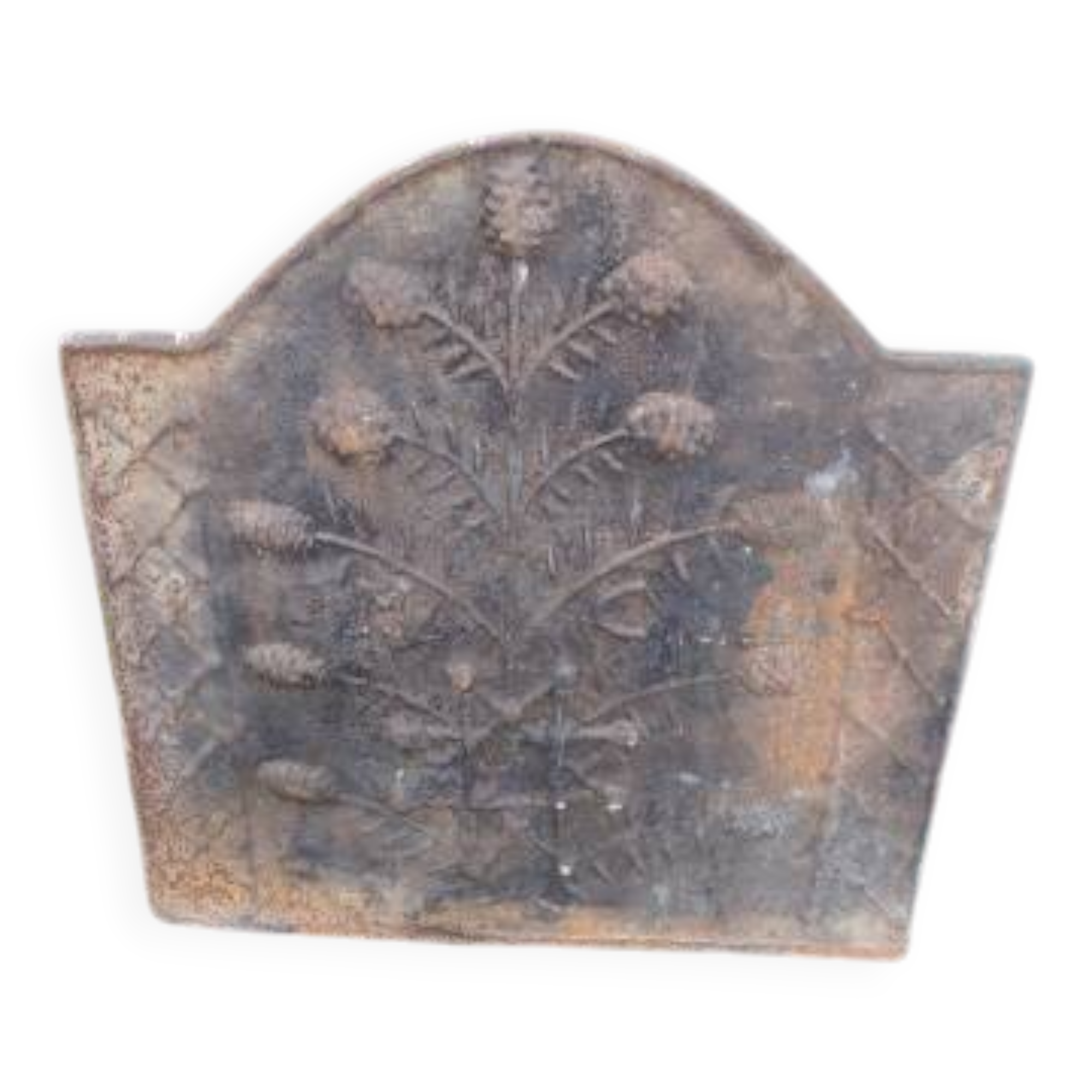 19th-century cast iron fireplace plaque