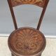 Bistro chair pyroengraved motif 1900 Art Nouveau