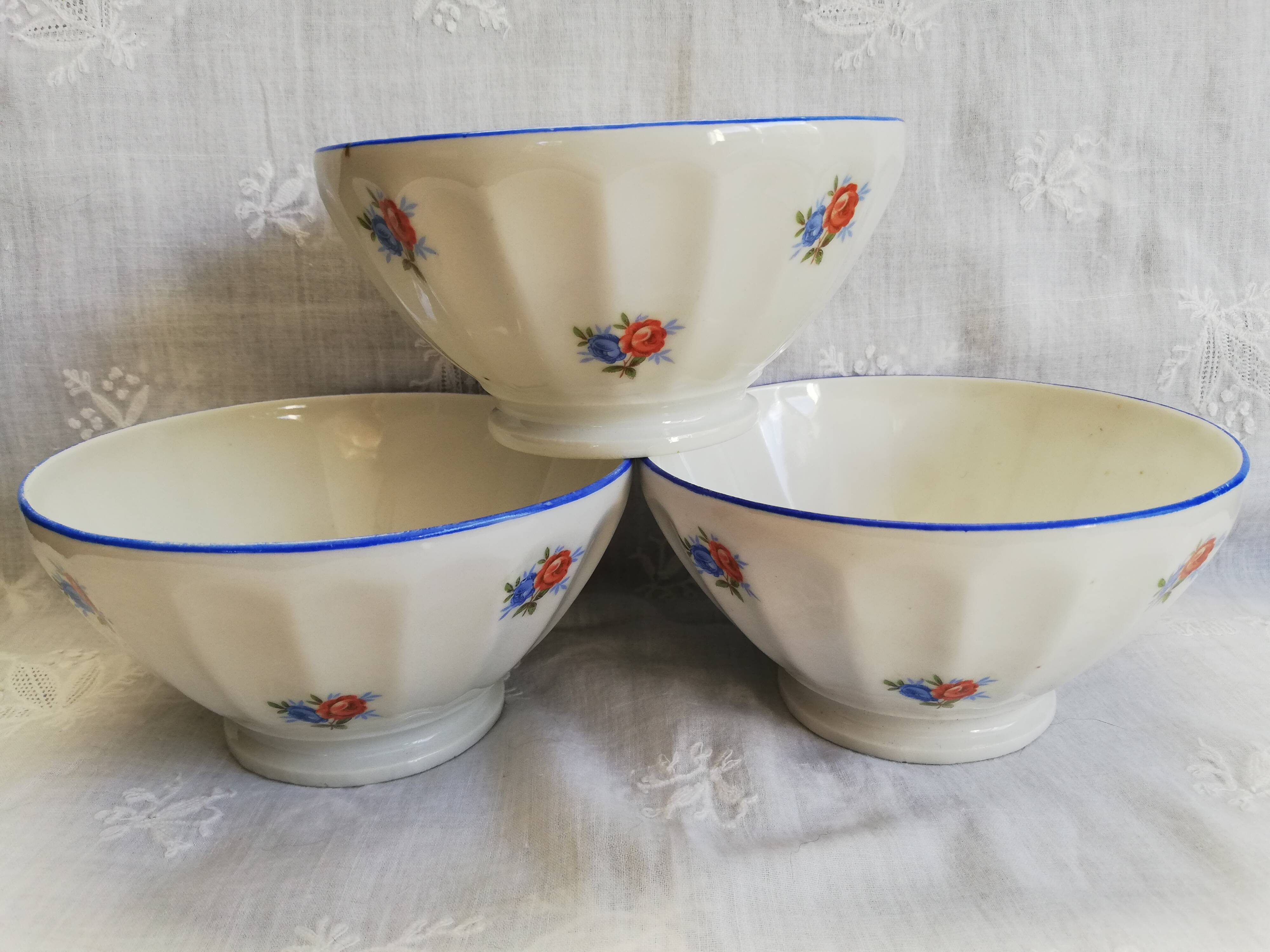 Set 3 bols fleuris