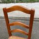 Solid oak chair with rush seat farmhouse style