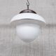 Mid-century french glass two tone opaline pendant light