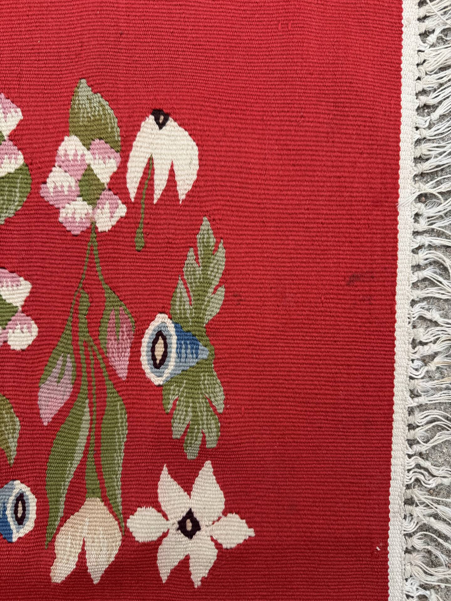 Romanian kilim rug from the 1950s