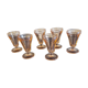 6 verres roses à pied à liqueur