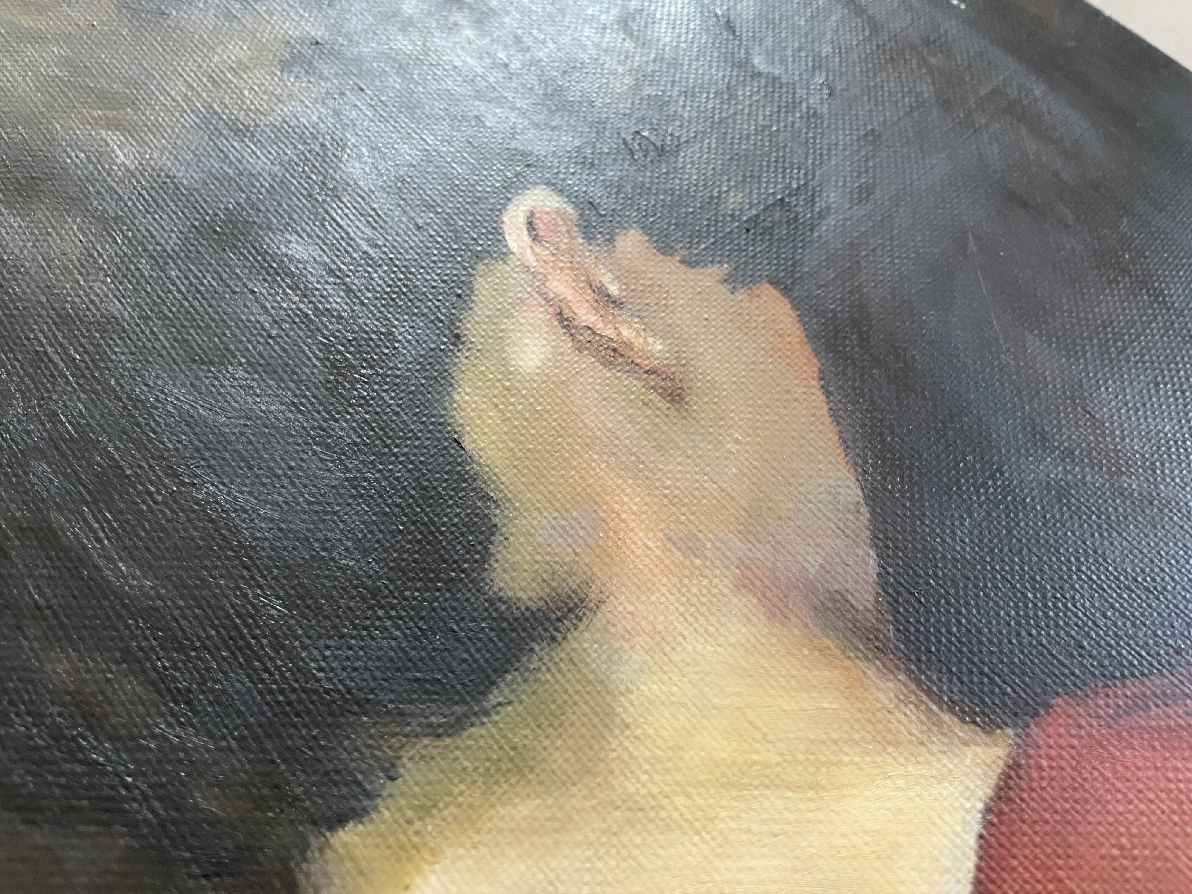 Painting, portrait from behind