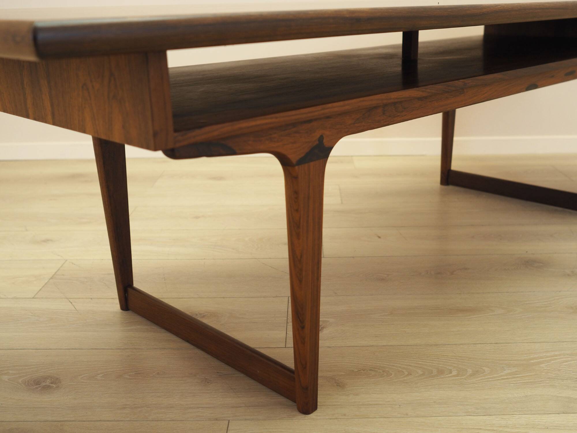 Danish rosewood coffee table with shelf, 1960s