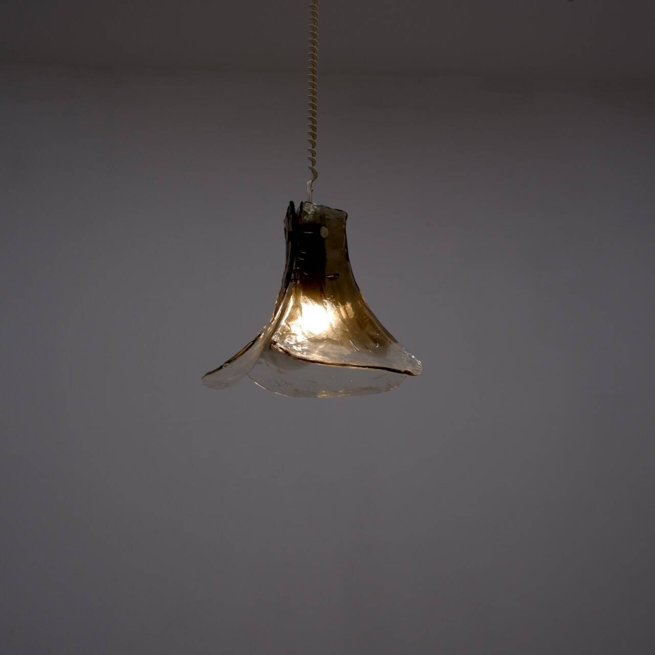 3 leafed murano glass pendant lamp by Carlo Nason for Mazzega