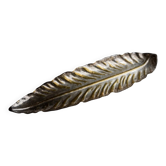 Grand bol vintage en forme de feuille en métal argenté avec détails dorés - Design Mid-Century Italie années 1970