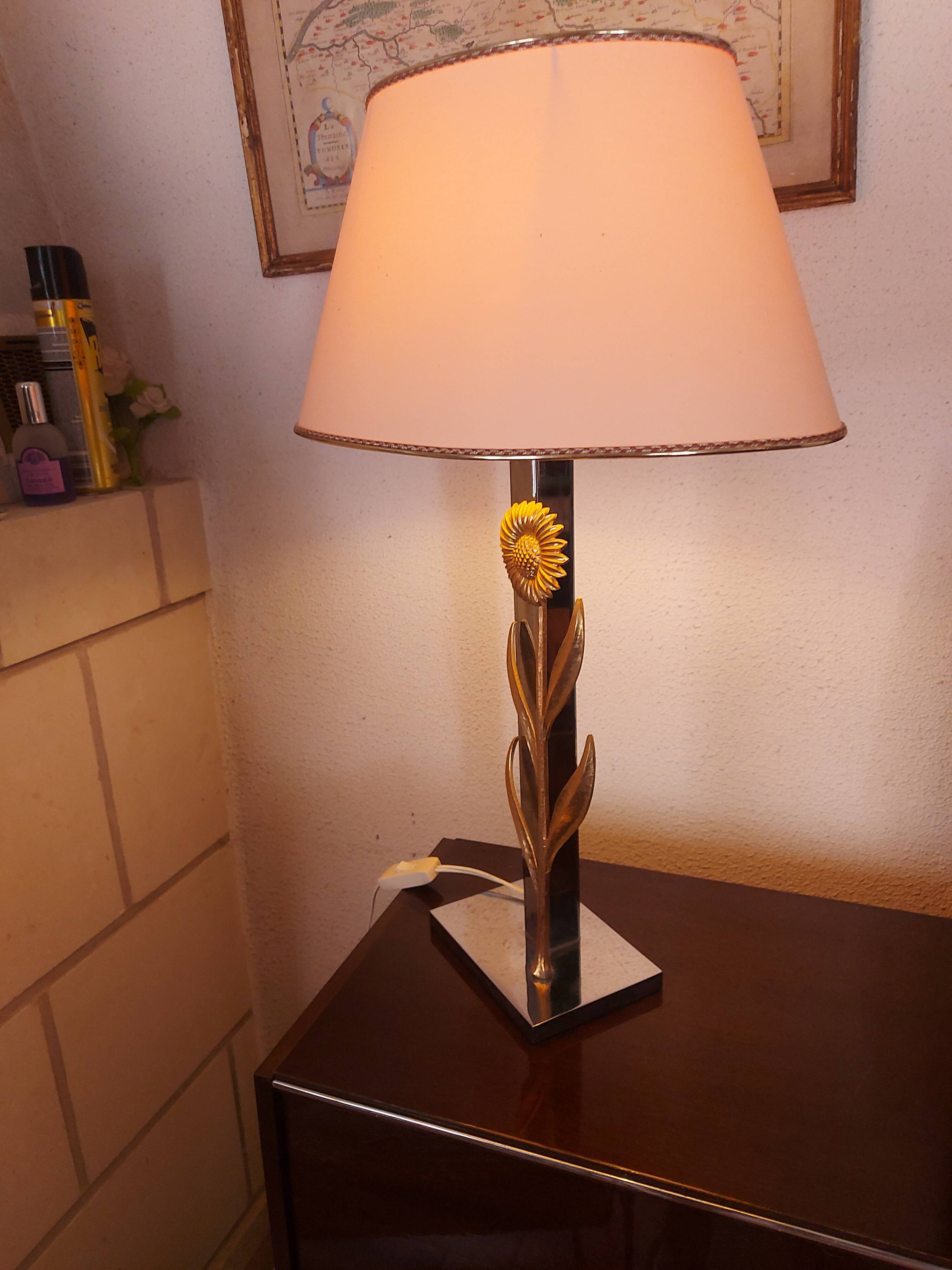 Lampe fleurs de tournesol design années 80's