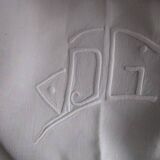 Old sheet 345x240cm - monogrammed - embroidered back