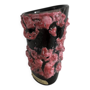 Vase Fat Lava vintage de Vallauris / France, années 1960