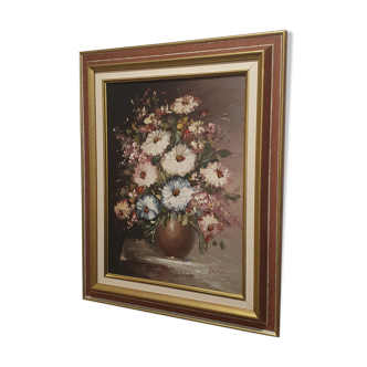 Tableau nature morte bouquet de fleurs