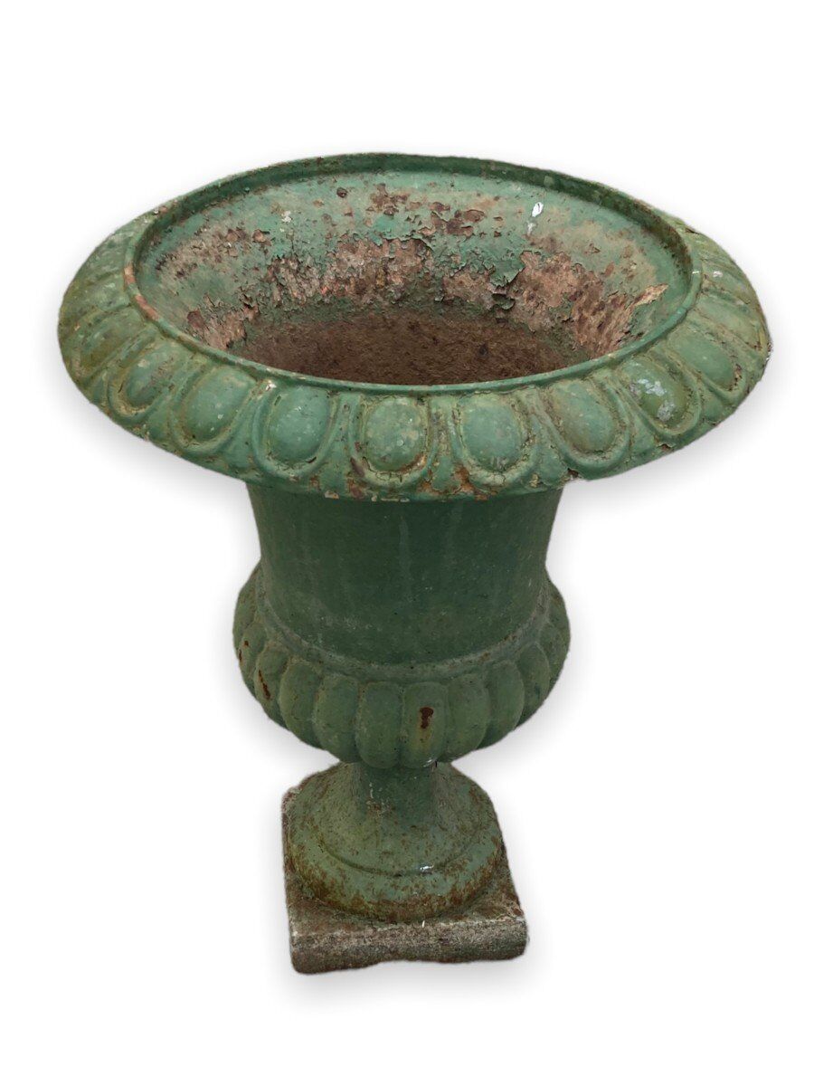 Vase Medici Late XIXth enamel Green