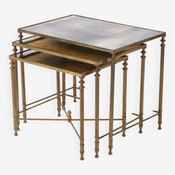 3 brass nesting tables