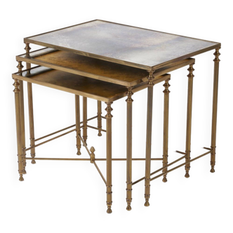 3 brass nesting tables