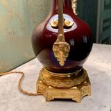 Lampe Sèvres sang de boeuf de "Charles Ficquenet"