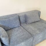 2 fauteuils velours bleu