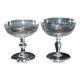 Lot de 2 coupes à champagne anciennes en cristal taillé 1900 frise oves 10.5cm