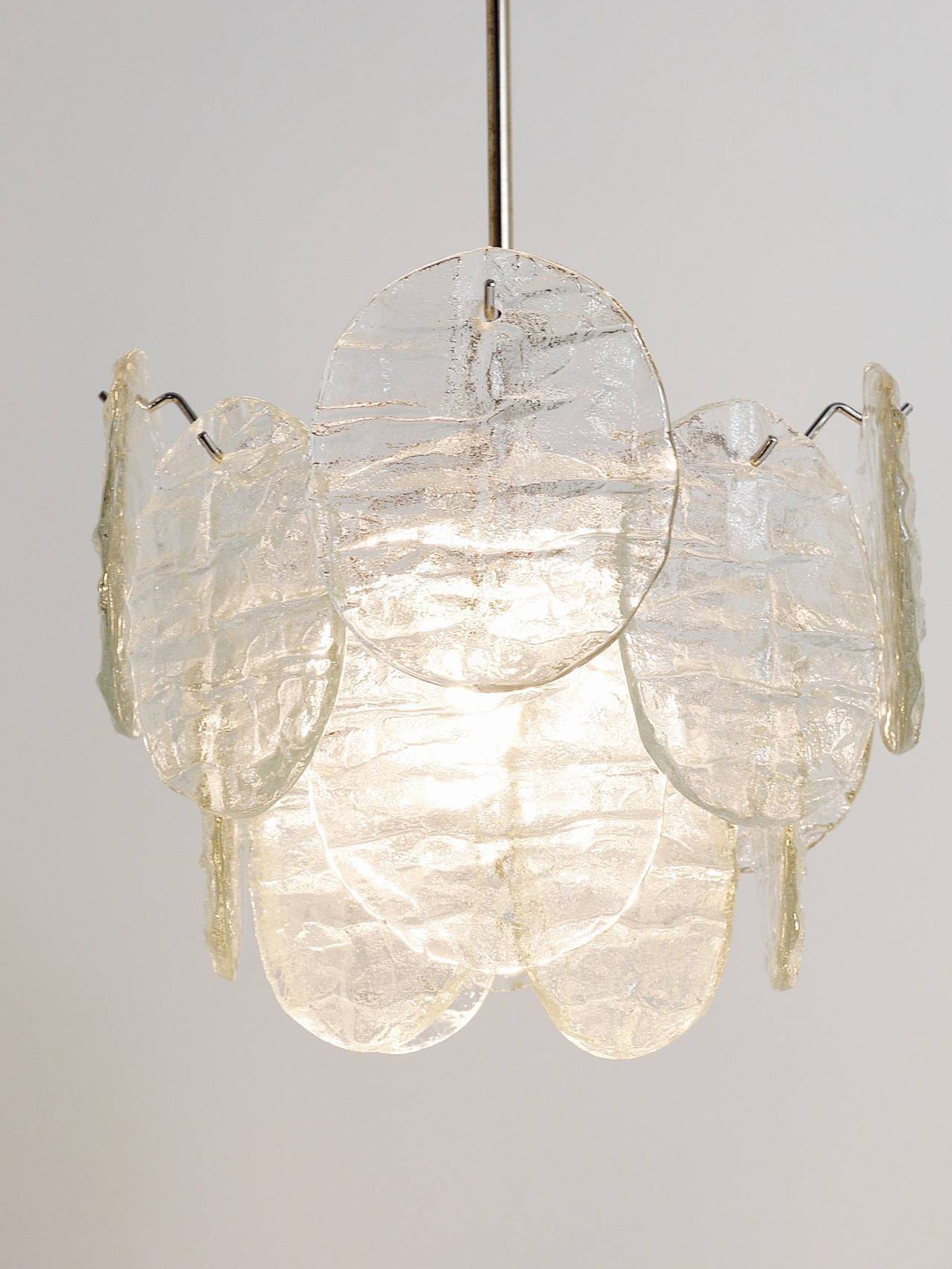 J.T. Kalmar Vienna Lustre Mid-Century in Glazed Glass, Austria, 1960s