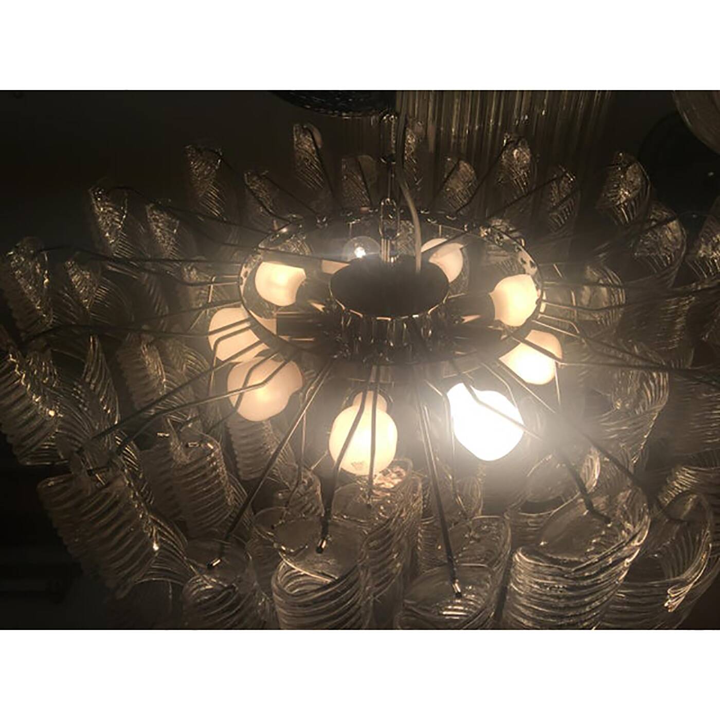 Murano Glass Sputnik Chandelier With Swirling Italian Glass