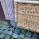 Scandinavian bed foot in bamboo, rattan, and wicker 1990 140cm
