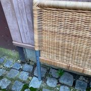 Scandinavian bed foot in bamboo, rattan, and wicker 1990 140cm