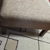 Daybed, vintage 1970s chaise longue with headrest.