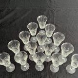 Set of 30 vintage art deco style wine glasses and carafe