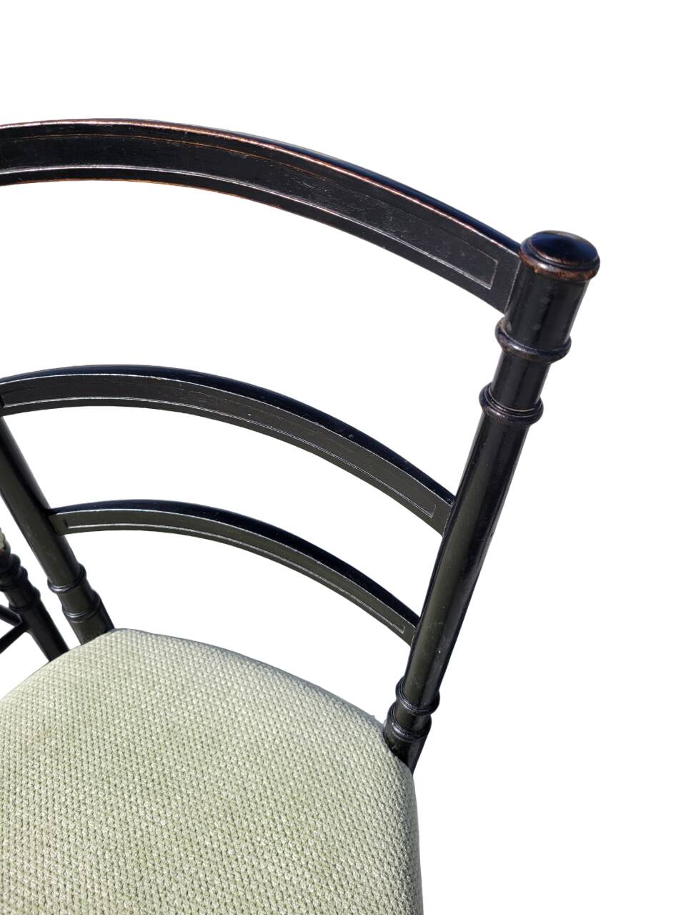 Pair of Napoleon III chairs in black stained wood