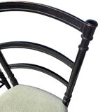 Pair of Napoleon III chairs in black stained wood