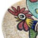 Plate polychrome rooster decoration toledo 1950s