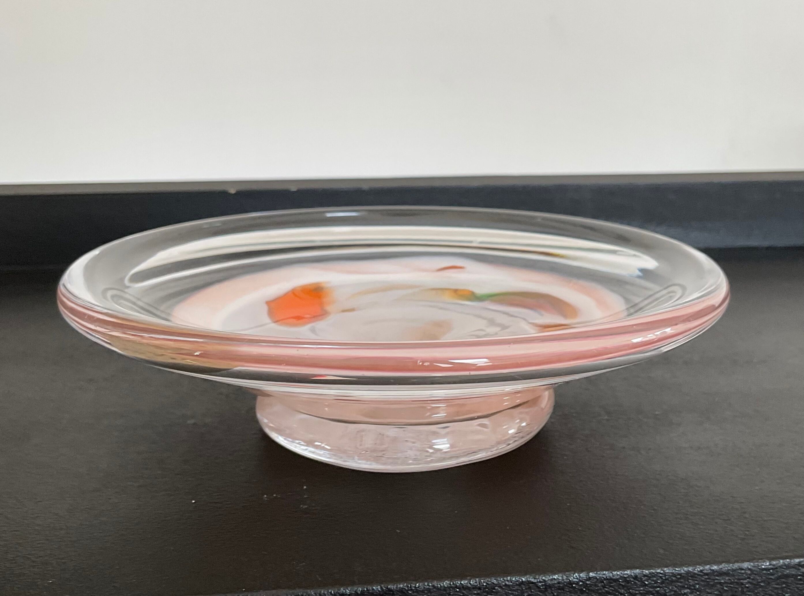 Empty vintage pocket in glass paste art glassware