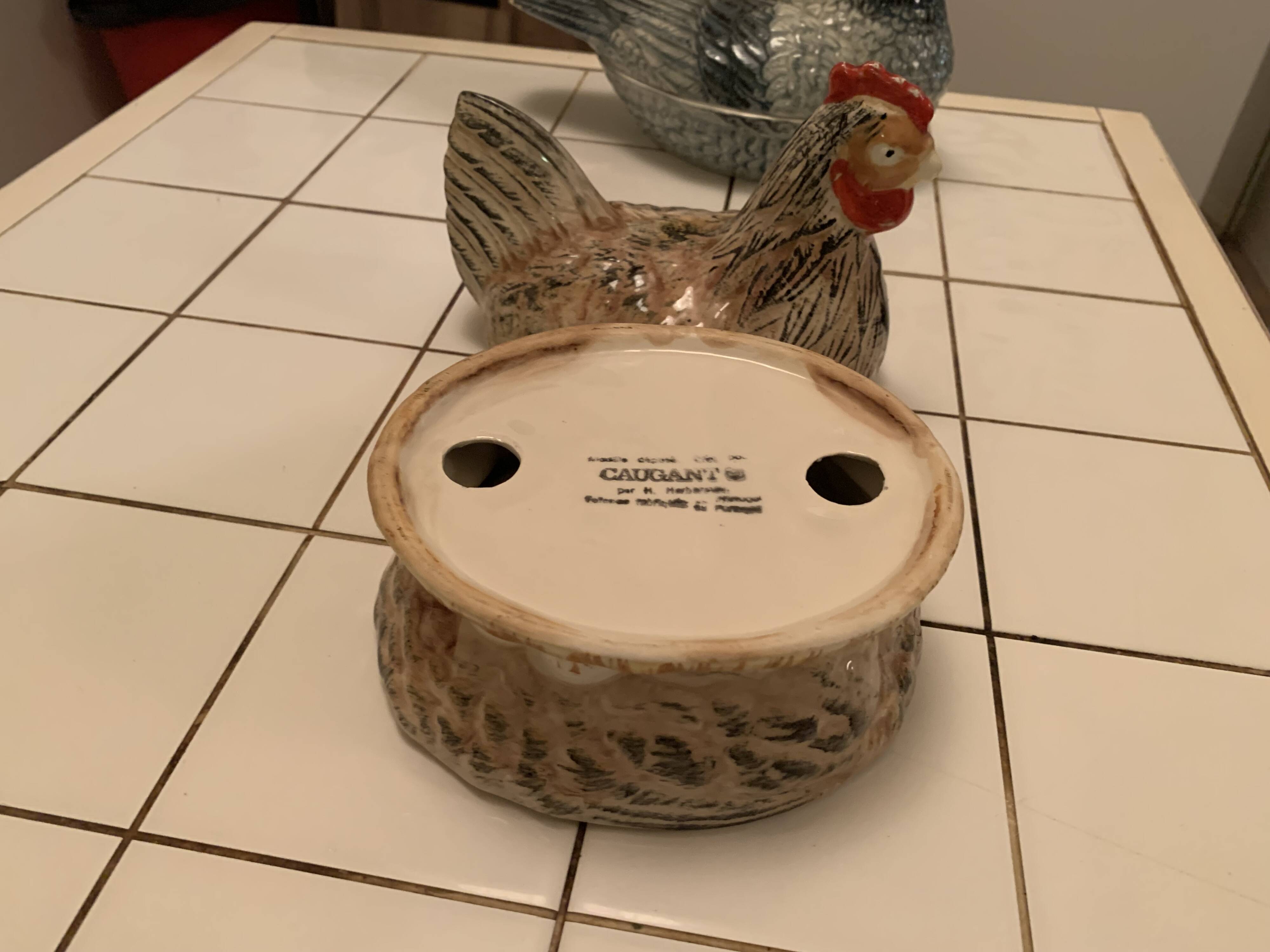 Vintage chicken terrine by Alphonse Muffa