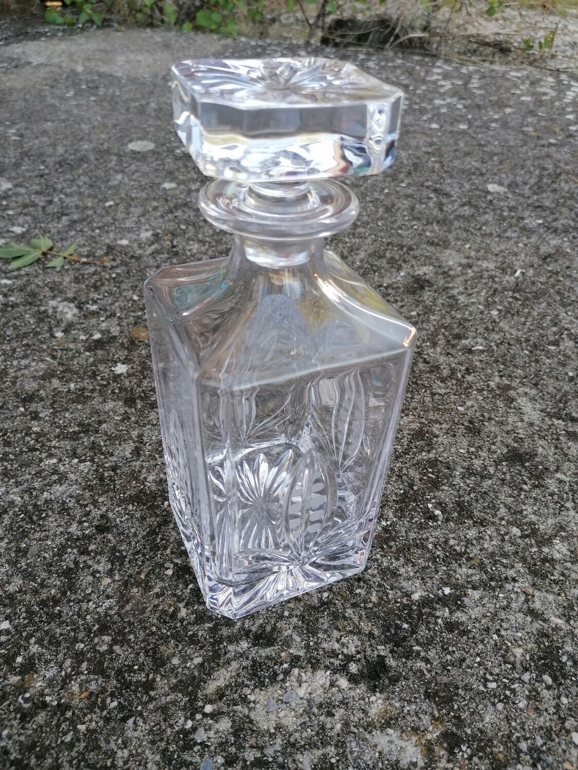 Vintage Hand Cut Crystal Whiskey Decanter