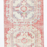 3x9 red & beige vintage runner rug 82x269cm