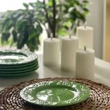 6 barbotine dessert plates.