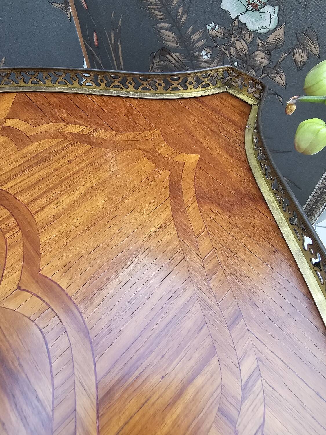 Louis XV style marquetry side table