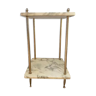 Marble and brass pedestal table / end of sofa